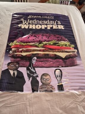 The Addams Family Wednesday's Whopper Poster - Purple Burger Graphic